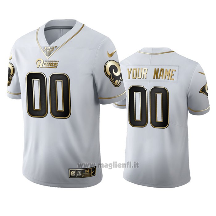 Maglia NFL Limited Los Angeles Rams Personalizzate Golden Edition Bianco